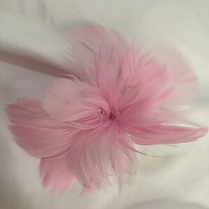 Petite pink Feather Fascinator Hair Clip, brooch pin. Hat clip